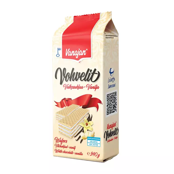 VALKOSUKLAA-VANILJA VOHVELI 240G - Leivät, keksit ja leivonnaiset - 6420615450054 - 1