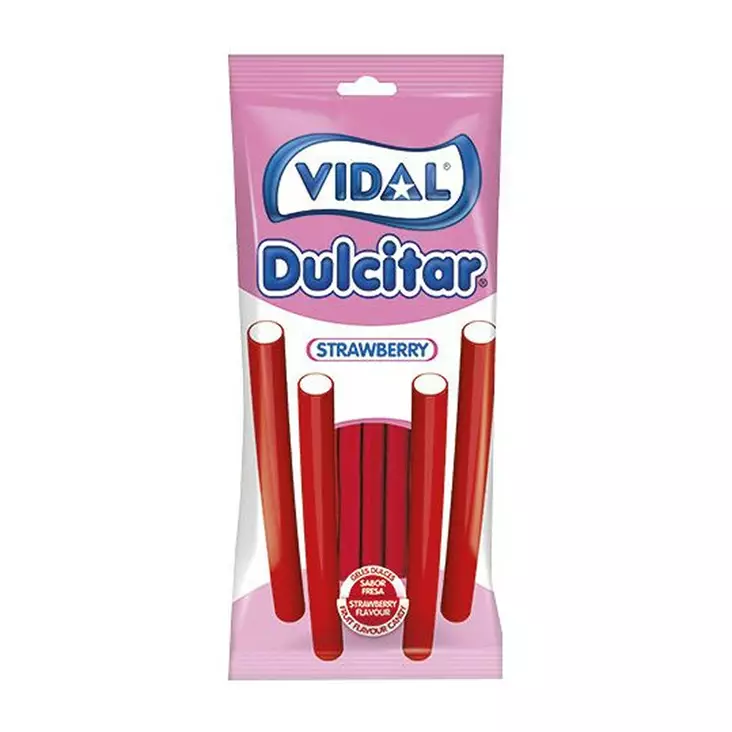 Mansikkatäytekarkkitikut Vidal 90g - Makeiset ja naposteltavat - 8413178405454 - 1