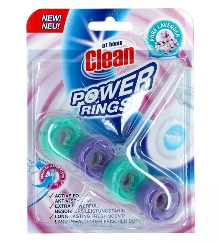 At Home Clean Toilet Block 40gr Power Rings Pure Lavender - Huonetuoksut ja ilmanraikastimet - 8720143121364 - 1