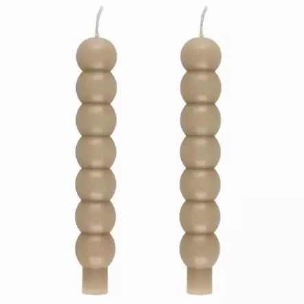 Antiikkikynttilä kupla 2 kpl beige - Antiikkikynttilät ja kruunukynttilät - 6410416365015 - 1