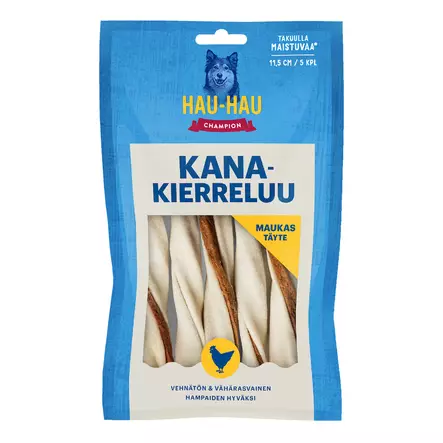Hau Hau Kanakierreluu S 11,5cm, 5kpl 60g - Koiranruoat ja herkut - 6430076893765 - 1