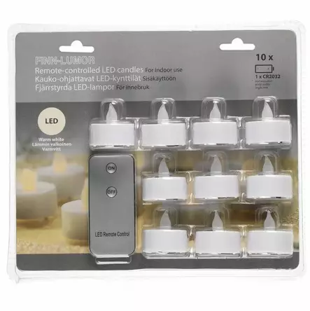 LED-KYNTTILÄ 10 kpl/pkt sis.paristot - LED-kynttilät - 6410413305915 - 2