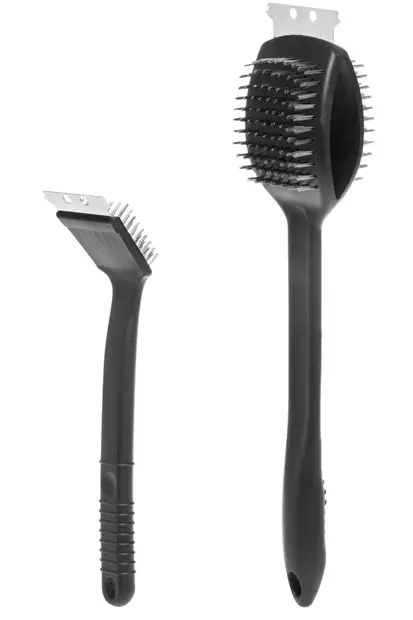 Grillin puhdistusharjasarja, jossa 2 puhdistusharjaa. Pitk=C3=A4 kaksi=
puoleinen k=C3=A4rkilastalla ja lyhyt yksipuoleinen k=C3=A4rkilastalla=
=2E - Grilliharjat & grillin puhdistusvälineet - 6410413042155 - 1