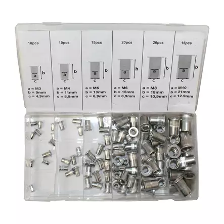 Niittimutterilajitelma 90-os Alumiini - Niitit - 6430074692605 - 1