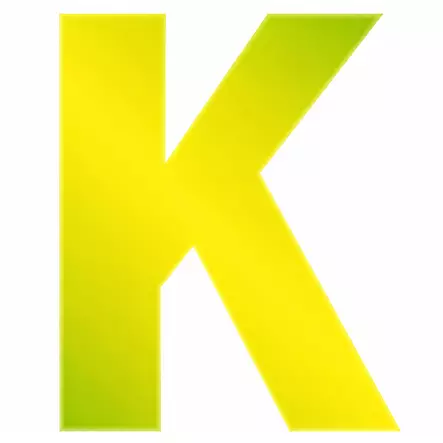 Pisla kirjaintarra k keltainen 8cm - Talonumerot ja -kirjaimet - 6414676009085 - 1