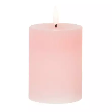 Pöytäkynttilä Led rihlattu 3D liekki vaaleanpunainen - LED-kynttilät - 6410416302485 - 1