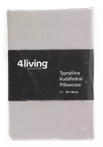 TYYNYLIINA 2 kpl Harmaa 50x60 cm - Pussilakanat, petivaatteet ja tyynyt - 6410413291195 - 2