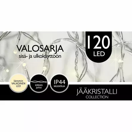 ULKOVALOSARJA LED 120Led Lämmin valkoinen - Valosarjat verkkovirta - 6438159119535 - 1