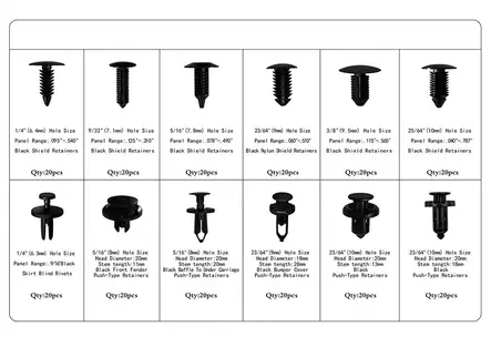 Verhoilukiinnikkeet 240-osainen - Auton kiinnikkeet ja kiinnikelajitelmat - 6438014228525 - 2