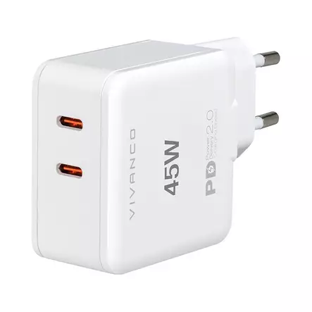 Vivanco seinälaturi 45W 2x USB-C PD - Laturit, kaapelit ja varavirtalähteet - 4008928631975 - 1