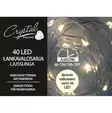 LED LANKAVALOSARJA 40xLED LÄMMIN VALKOINEN - Valosarjat paristokäyttöiset - 6438159117715 - 1