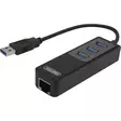 Verkkosovitin, 1xGigabitRJ45, 1xUSB3 A ur, 3x USB3 na, musta - Oheislaitekaapelit ja adapterit - 4894160004345 - 2