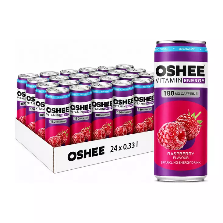 Oshee raspberry energiajuoma 0,33L 24kpl - Energiajuomat - 5905868421385 - 1