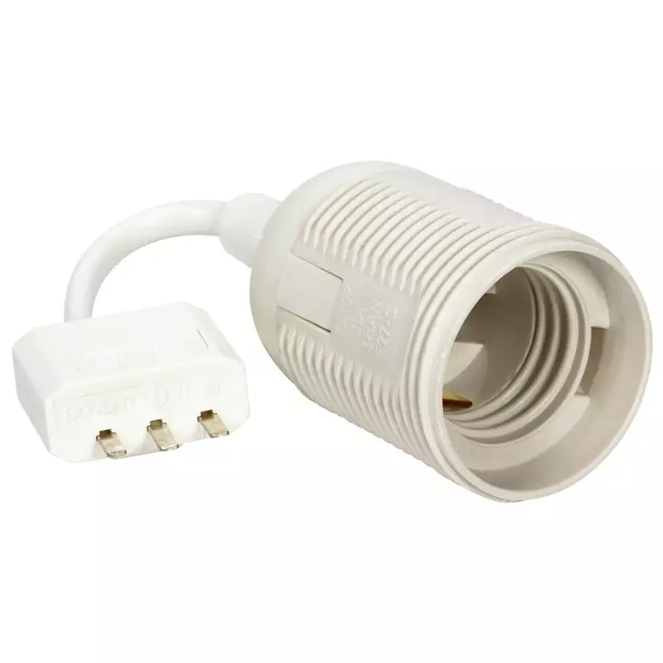 VALAISINRIPUSTUSJOHTO E27 DCL 10CM - Kaapelit, johdot ja johtokourut - 7331430073665 - 1