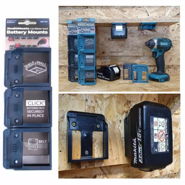 Akunpidike BOSCH akulle 6kpl StealtMounts - Akkuporakoneet - 650327936515 - 1