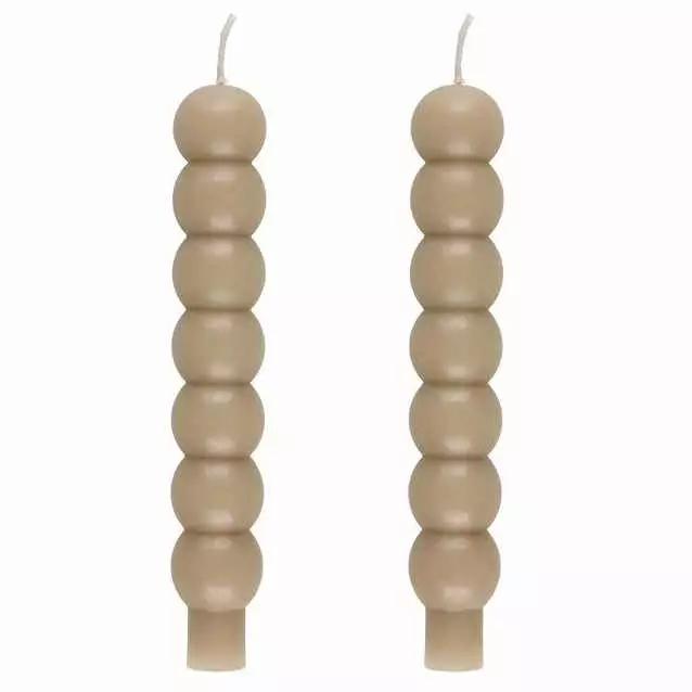 Antiikkikynttilä kupla 2 kpl beige - Antiikkikynttilät ja kruunukynttilät - 6410416365015 - 1