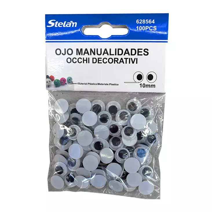 Askartelusilmät 100kpl - Askartelukoristeet ja askarteluhelmet - 6438506013035 - 1