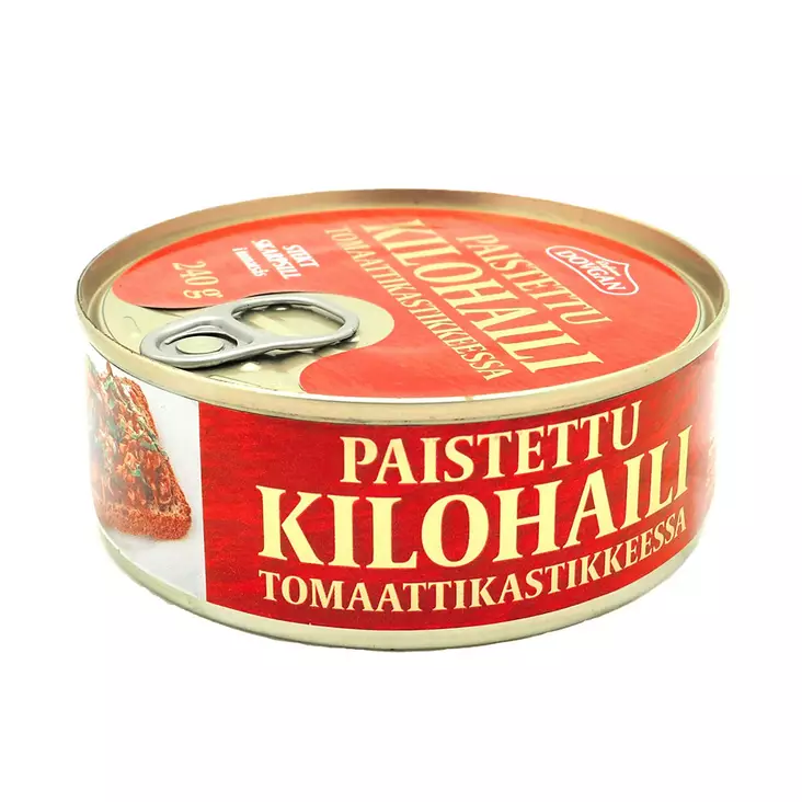 PAISTETTU KILOHAILI TOMAATTIKAST. 240G - Liha- ja kalasäilykkeet - 4032549002975 - 1