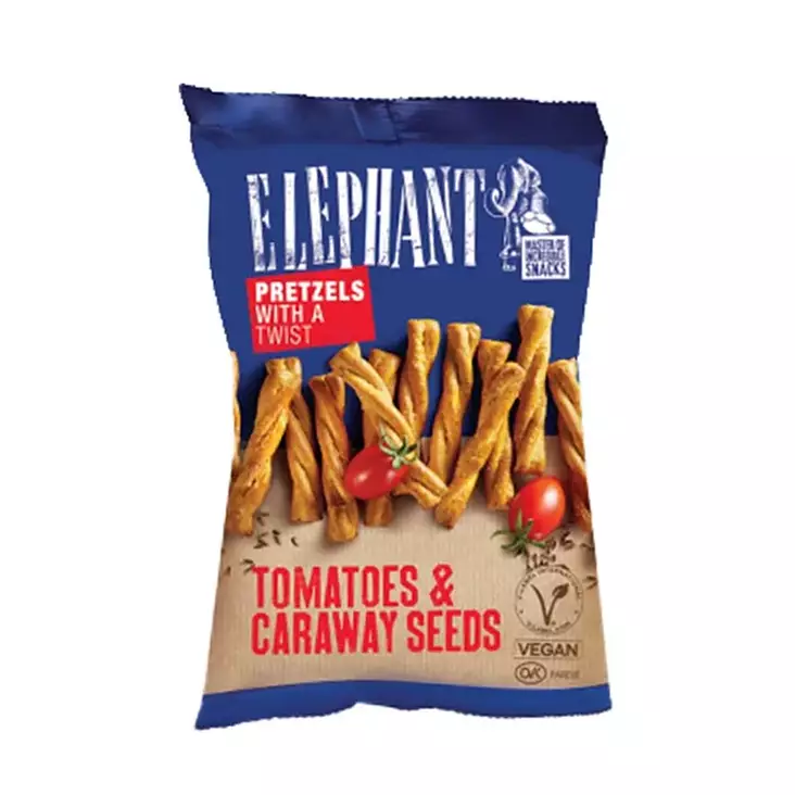 Pretzel tomaatti&kumina 70 g - Leivät, keksit ja leivonnaiset - 5949040204335 - 1