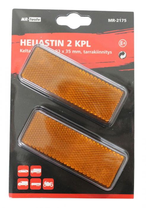 HEIJASTIN 2 KPL, KELTAINEN - Peräkärryn heijastimet - 6430074690205 - 1