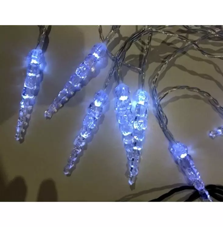 JÄÄPUIKKOKORISTE 20 LED KYLMÄ VALKOINEN - Valosarjat verkkovirta - 6438159522915 - 1