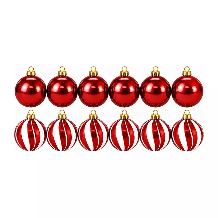 Kuusenpallot 6cm, 12kpl/pkt - Kuusenpallot ja ripustettavat koristeet - 6438506024765 - 1