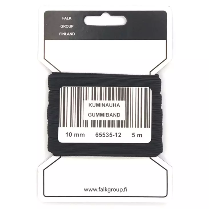 KUMINAUHA 10 MM MUSTA - Ompelulangat ja ompelutarvikkeet - 7316712125775 - 1