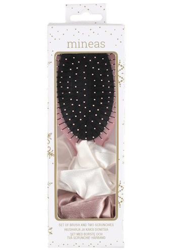Mineas lahjapakkaus harja ja kaksi donitsia - Hiuskorut, pinnit ja pompulat - 6410416289885 - 1