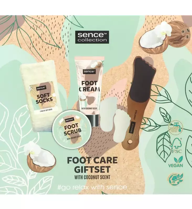 jalkahoitosetti: jalkavoide, kuorinta, hohkivi=C3=A4, raspi ja sukat. - Naisten kosmetiikkapakkaukset - 8720604319125 - 1