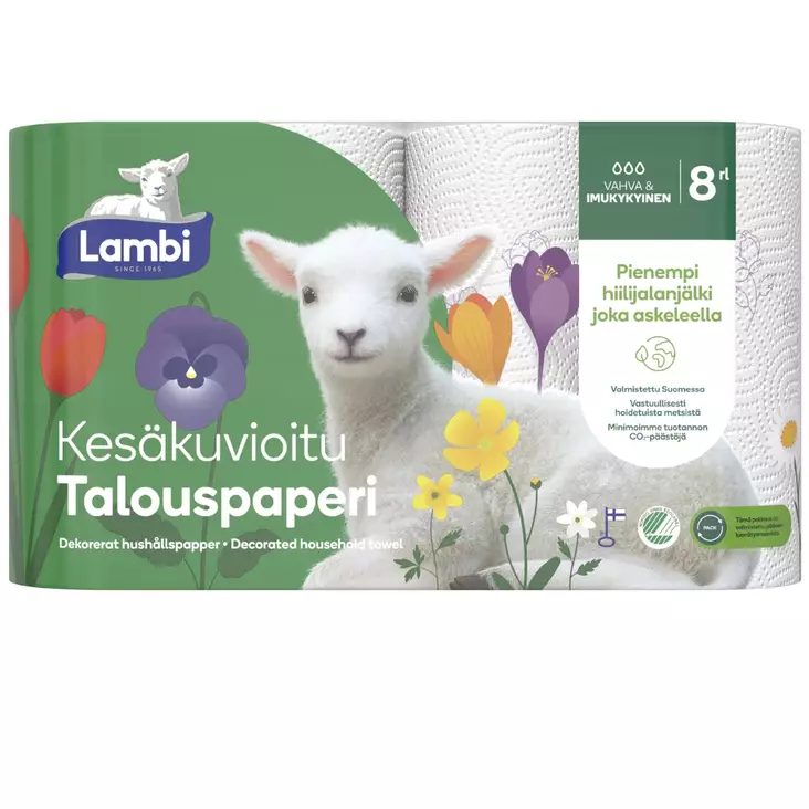 Lambi kuvioitu talouspaperi 8rll - Talouspaperit - 6414301057535 - 1