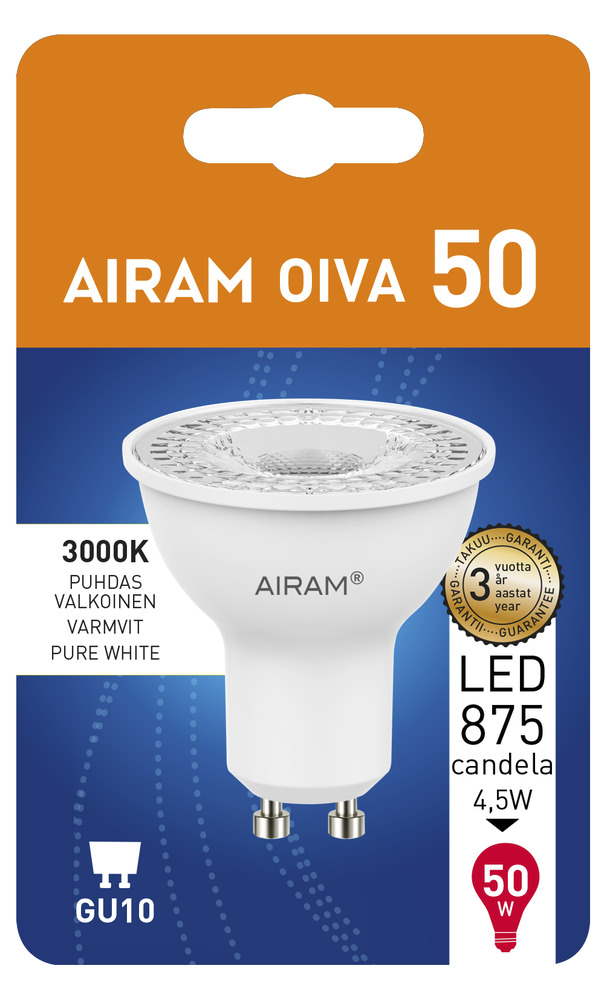 LED PAR16 4,5W/830 GU10 - Lamput GU10 kanta - 6435200248565 - 1