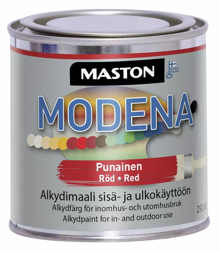 MAALI PUNAINEN 250ML MODENA - Ulkomaalit - 6412496048055 - 1