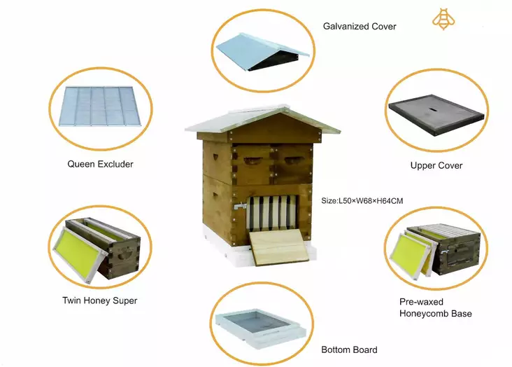 Mehiläispesä etukäteen vahatulla pesäosastolla - Mehiläispesät ja hyönteishotellit - 6438168115375 - 1