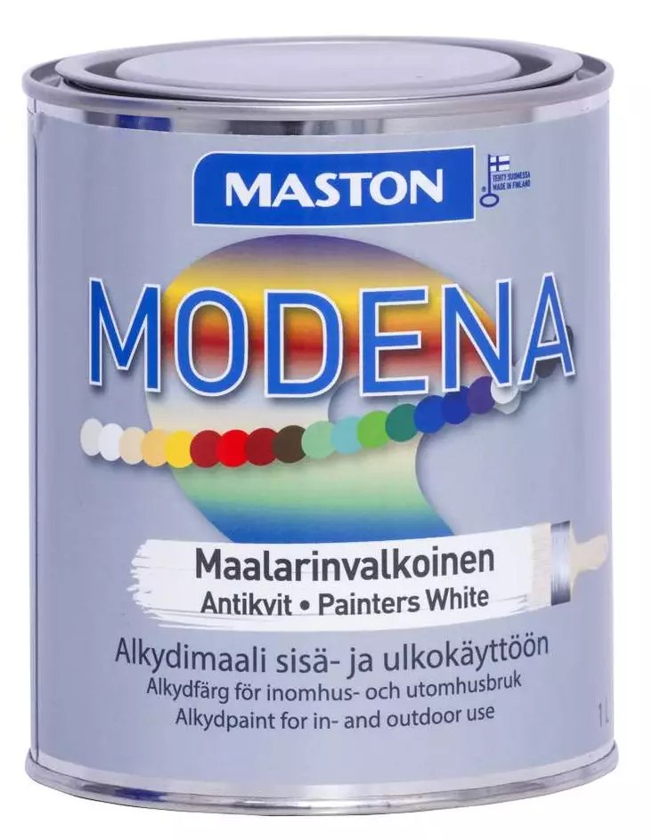 MODENA MAALI MAALARINVALKOINEN 1,0L MASTON - Ulkomaalit - 6412496040035 - 1