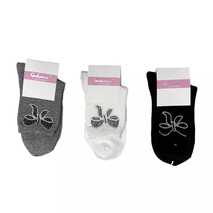 Nilkkasukka rusetti strassi 36-41 - Naisten sukat ja sukkahousut - 6438506007485 - 1