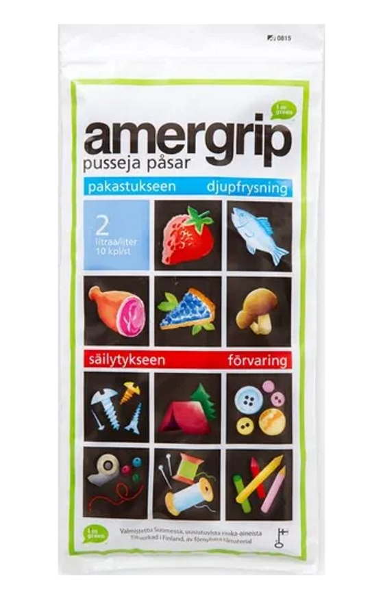 PAKASTUSPUSSI AMERGRIP 2 L 10KPL, 240x300*0,05 - Pakastuspussit ja -rasiat - 6430041690665 - 1
