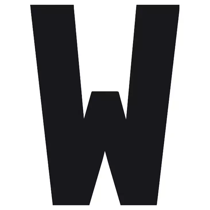 Pisla kirjaintarra w musta 8cm - Talonumerot ja -kirjaimet - 6414676008835 - 1