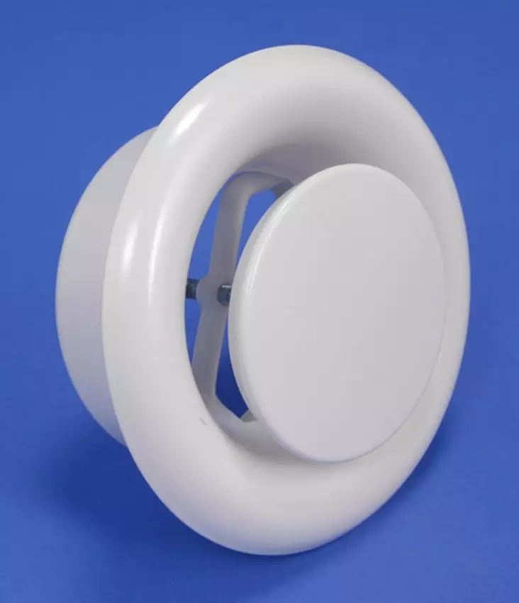 Poistoilmaventtiili 125mm valkoinen - Tuloilma- ja poistoilmaventtiilit - 4750492000595 - 1