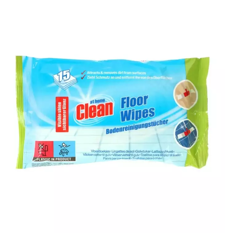 Puhd.liina 15kpl lattioille At Home - Kertakäyttösiivousliinat - 8719874199575 - 1