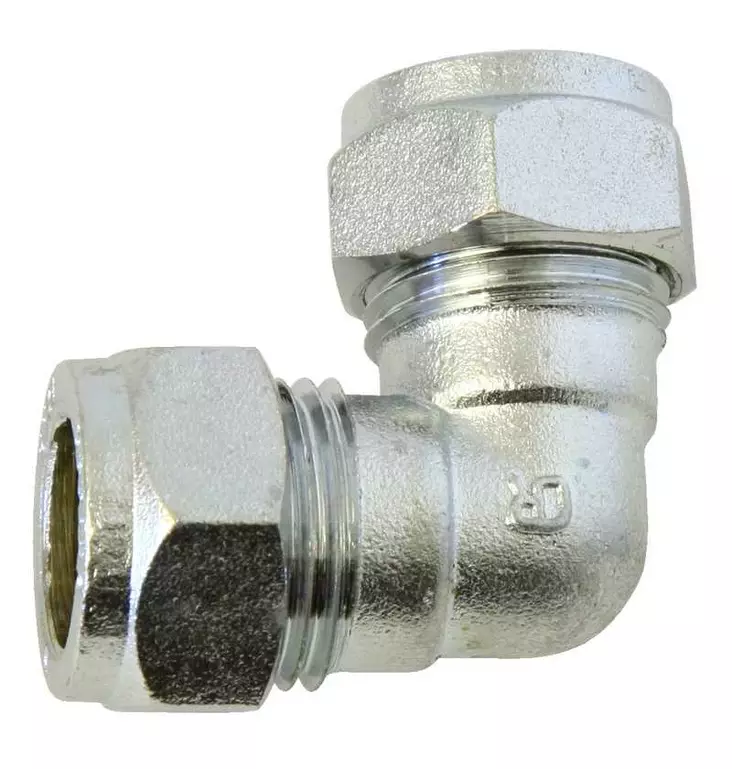 PUSERRUSKULMALIITIN 12 MM KROMATTU OPAL - Käyttövesiliittimet ja tarvikkeet - 6413820153605 - 1