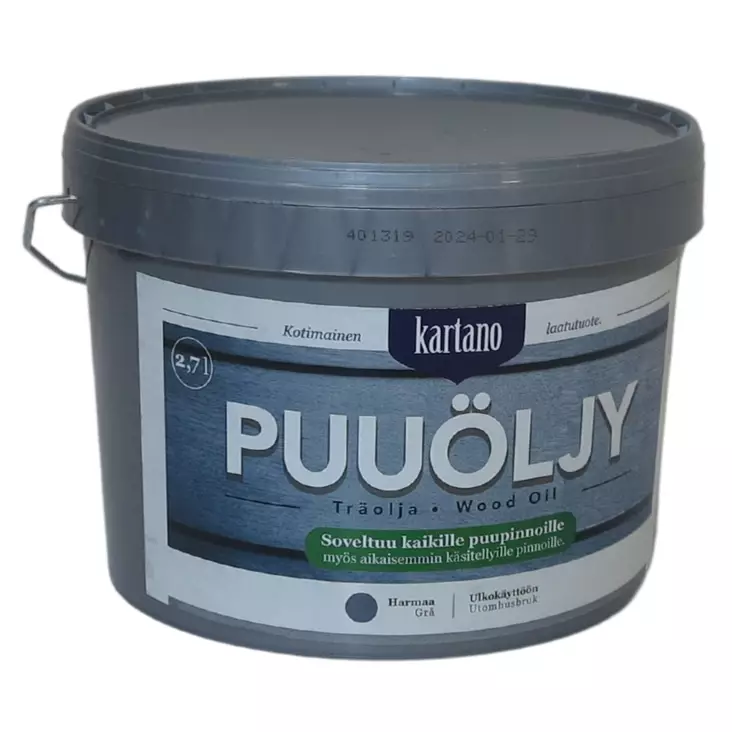 Puuöljy 2,7L harmaa Kartano - Puuöljyt ja puunsuoja-aineet - 6438168101125 - 1