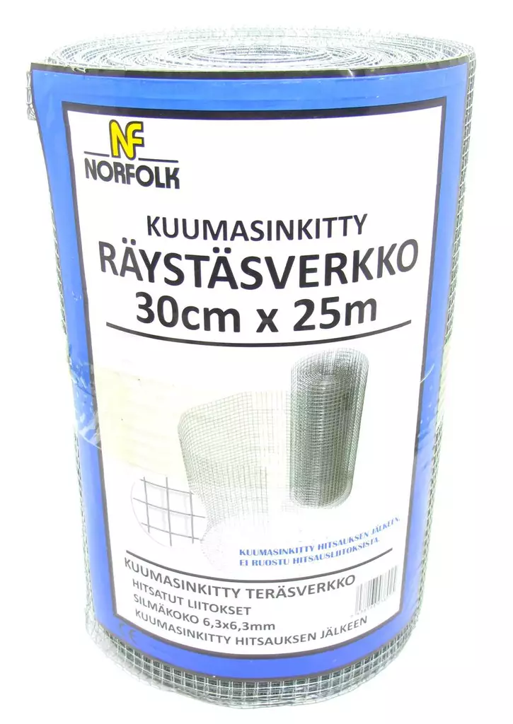 Räystäsverkko 6,3x6,3 30cmx25m 0,7mm - Räystäskourun puhdistajat - 6438168038025 - 1