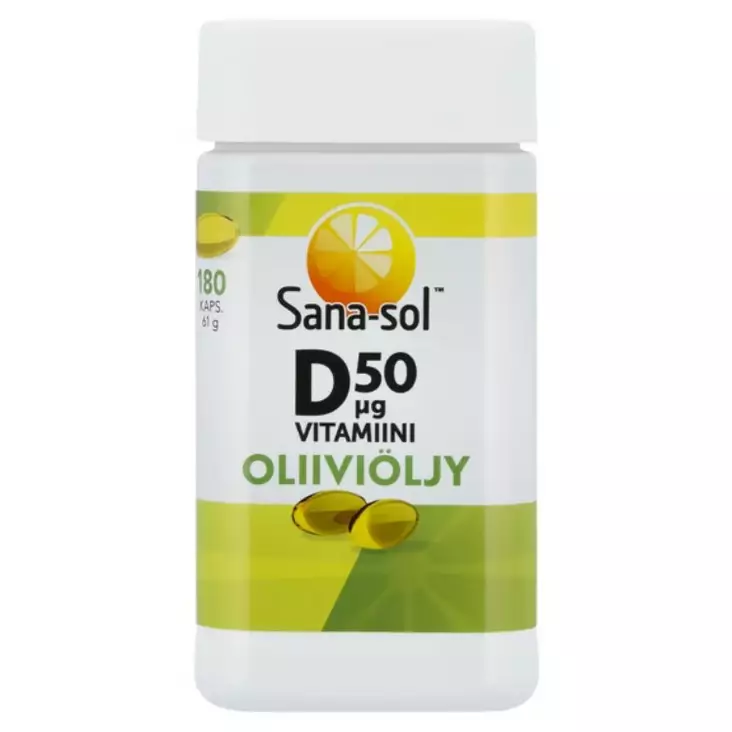 Sana-sol D-vitamiini 50µg 180kpl - Ravintolisät ja vitamiinit - 5702071505365 - 1