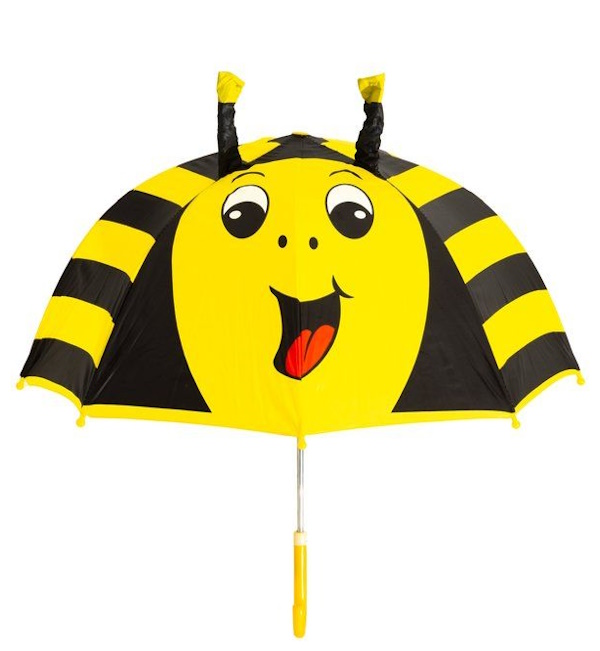 keltamusta mehil=C3=A4isaiheinen lasten sateenvarjo - Sadevaatteet ja sadevarusteet - 6410416109565 - 1