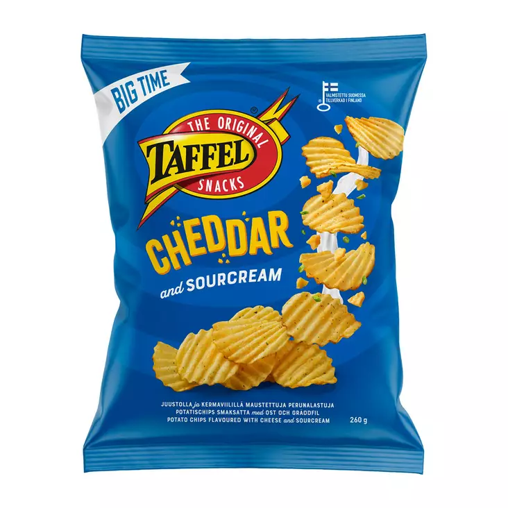 Taffel Cheddar&Sourcream 260g - Sipsit ja popcornit - 6410380065645 - 1