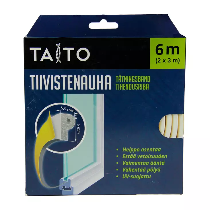 TIIVISTENAUHA P 2X3M VALKOINEN TAITO - Ikkuna- ja ovitiivisteet - 6416096205665 - 1