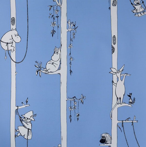 vaaleansininen muumitapetti - Tapetit - 6417271491415 - 1