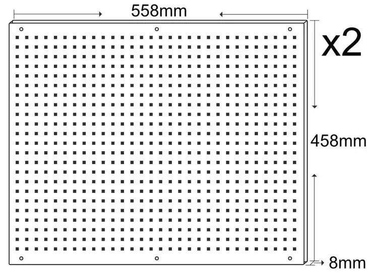 TYÖKALUSEINÄ 2KPL METALLINEN 558x458mm - Seinäkiskot ja kannakkeet - 6438168091495 - 1