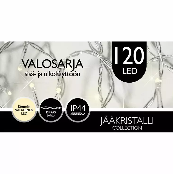 ULKOVALOSARJA LED 120Led Lämmin valkoinen - Valosarjat verkkovirta - 6438159119535 - 1