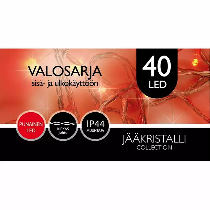 ULKOVALOSARJA LED 40Led Punainen - Valosarjat verkkovirta - 6438159052825 - 1